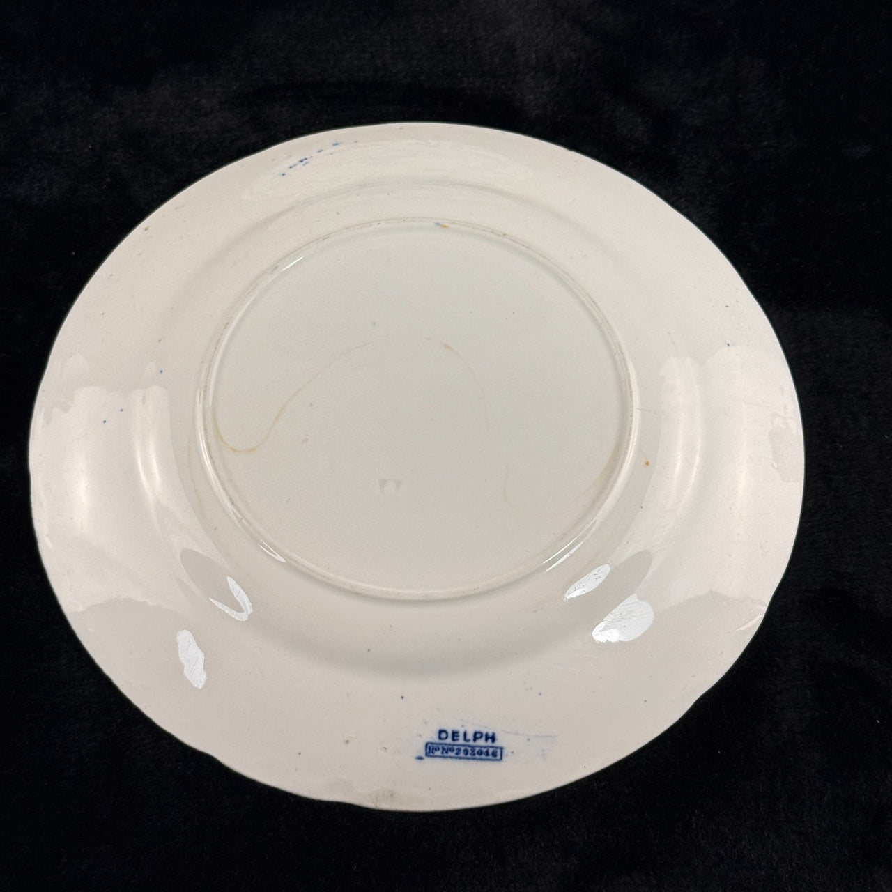 1890s plate antique Delph Blue & White Transferware Plates Sailboat Scene x2 UK7