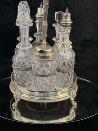 Thumbnail for Antique SilverPlated & Cut Glass Cruet Set SixBottle Castor with Stand Victoria14