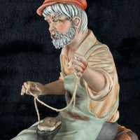 Thumbnail for Cortese Capodimonte Figurine Porcelain Shoemaker Scene Italy 1963 Signed 9 in7