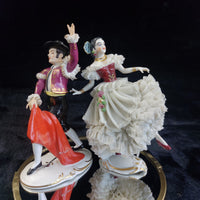 Thumbnail for Alka Dresden Deco German Porcelain Torero Spanish Pair Dancer chip see pics 4