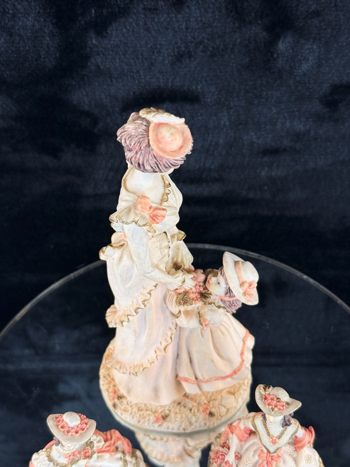 Vintage Sudehl Figurine Set of 3 Victorian Lady & Daughters Hand Painted Statues11