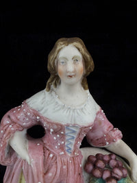 Thumbnail for Victorian 19th c Antique Staffordshire Style Figurines Grapes & Harvester couple7