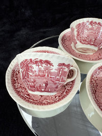 Thumbnail for Mason's Ironstone Vista Dinnerware Tea Set patent Red Transferware England Chips7