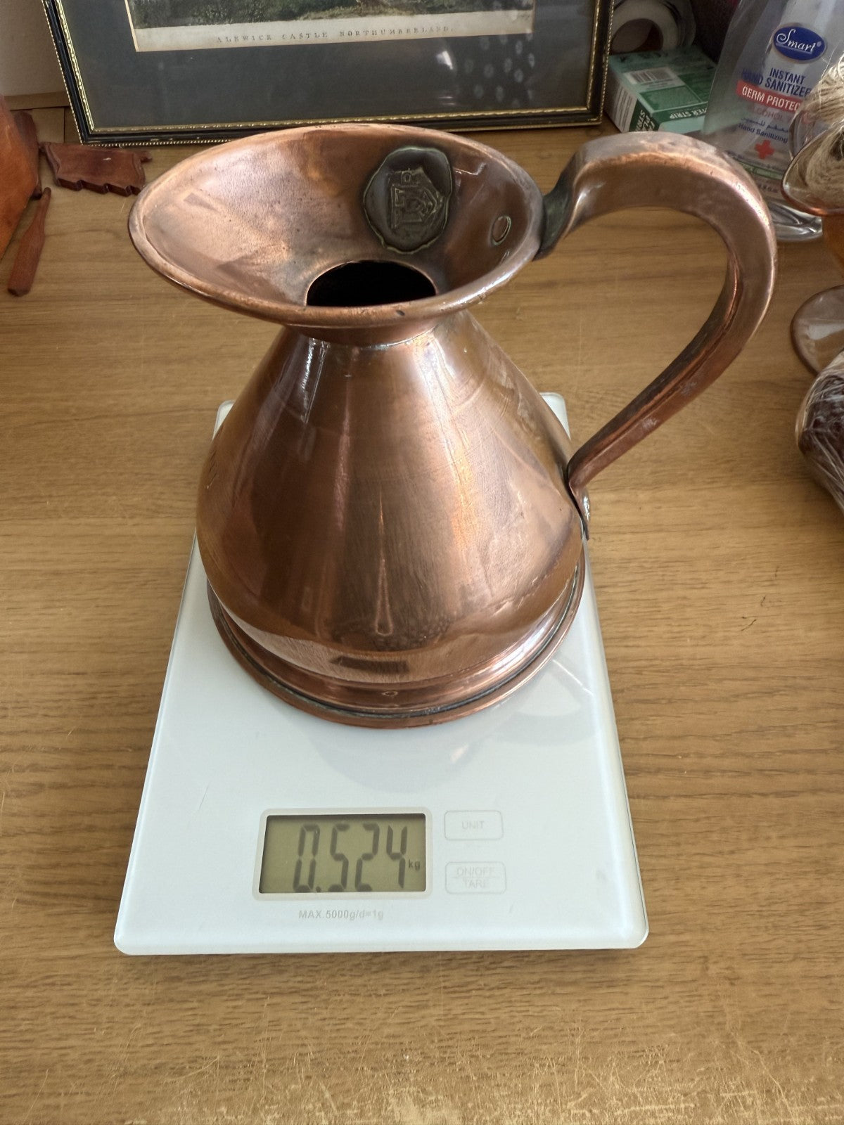 Reproduction Antique British Pint Measure Copper Marks Verification jug Vintage10