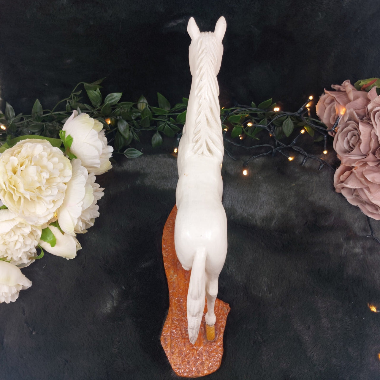 Hand Carved Wooden Horse Figurine â Nose Damage- Rustic Decor Sculpture Orname4