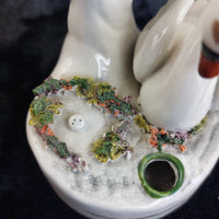 Thumbnail for Antique staffordshire Swan Victorian Spill Vase Porcelain 4.5