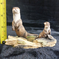 Thumbnail for Border Arts Fine Otter Family Figurine 1988 MWF Chiltern Wildlife Handmade Scotl4