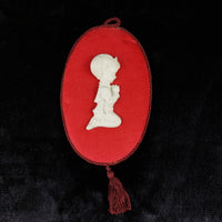 Thumbnail for Capodimonte 1960s - Velvet Red & Ceramic Wall Plaques decor, Made In Italy.3