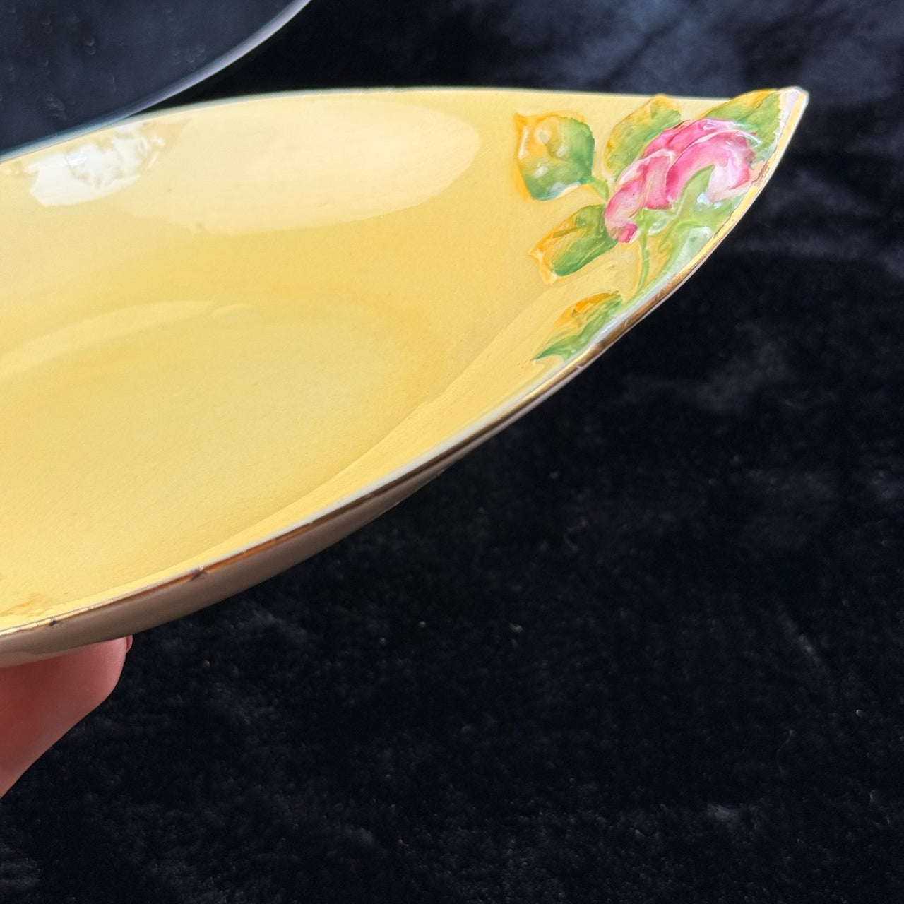 Royal Winton Grimwades England Yellow Rose Bowl Dish 5488 Hand Painted Floral Ar3