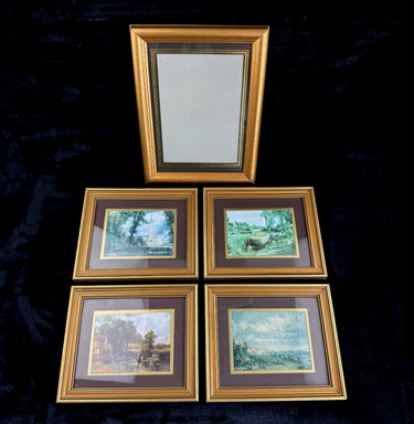 A Collection of Classic Art: Vintage Constable Landscape Prints & frame Set of 50