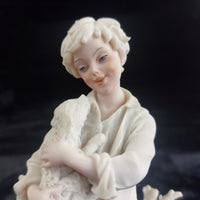 Thumbnail for V. Belcari Figurine Boy with Dog Italy Armani Porcelain Sculpture Vintage 8