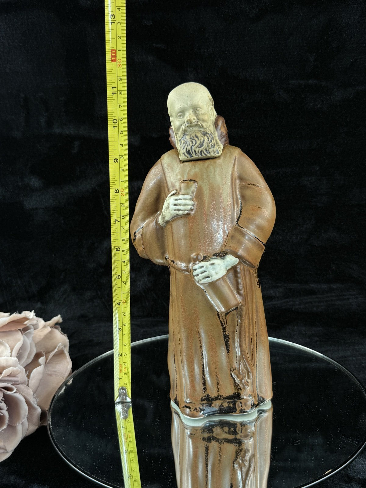 Monk Vintage Friar Decanter liquer Bottle Mid-Century Ceramic Figure 11.5" Retro2