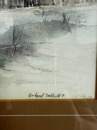 Thumbnail for Rustic Charm: An Original Michael Salthill Watercolor Paper Landscape Print.2