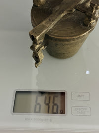 Thumbnail for Antique Indian Brass Travel Nesting Cups with Lidded Case â 5 Pc Set 646g Scal19