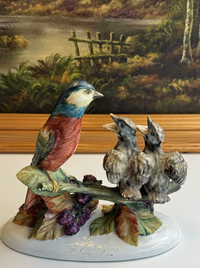 Thumbnail for Stunning Rare Giuseppe Armani Figurine Mother Bird Feeding 3 Chicks Signed Italy16