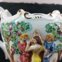 Thumbnail for Capodimonte Style Vase with Classical Figures decor roman antique greek Figurine8