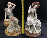 Thumbnail for Giuseppe Figurine Armani Couple repaired Flower & Arm Rustic 30cm Resin Italian.2