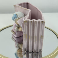 Thumbnail for Vintage Ceramic Angel Praying by Lord’s Prayer Book Pink Planter Gift 5”Figurine4