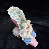 Thumbnail for Antique Dresden / Meissen Porcelain High Heel Shoe Figurine With Cherubs Germany2