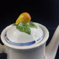 Thumbnail for Simpsons Belle Fiore Coffee Pot 8 in Handpainted Ironstone Damage Worn Tea Pot.12