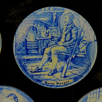 Thumbnail for Booths Wedgwood England Blue Transfer Plates Set x5 Gamekeeper Farmer Soldier6