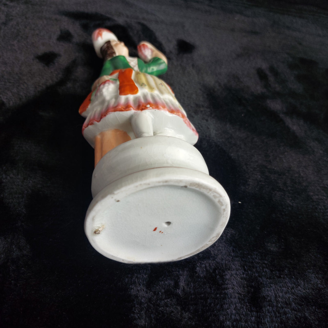 Antique Staffordshire Woman Figurine Paint Loss Damaged Leg 9.5"  8