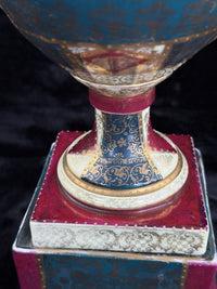 Thumbnail for Antique 19th Century Royal Vienna Urn Lamp Romantic Scene Gold Accents Large19
