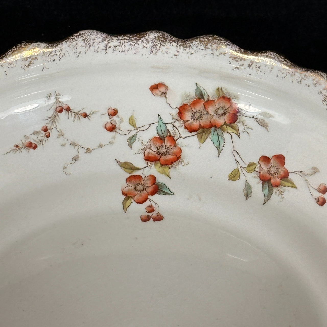 K&C Royal Semi Porcelain Bowl Cobalt Blue Gold Blossom Floral 10" England navy7