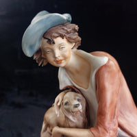 Thumbnail for Capodimonte Style Boy &dog Figurine with Dog & Fruit Basket 11