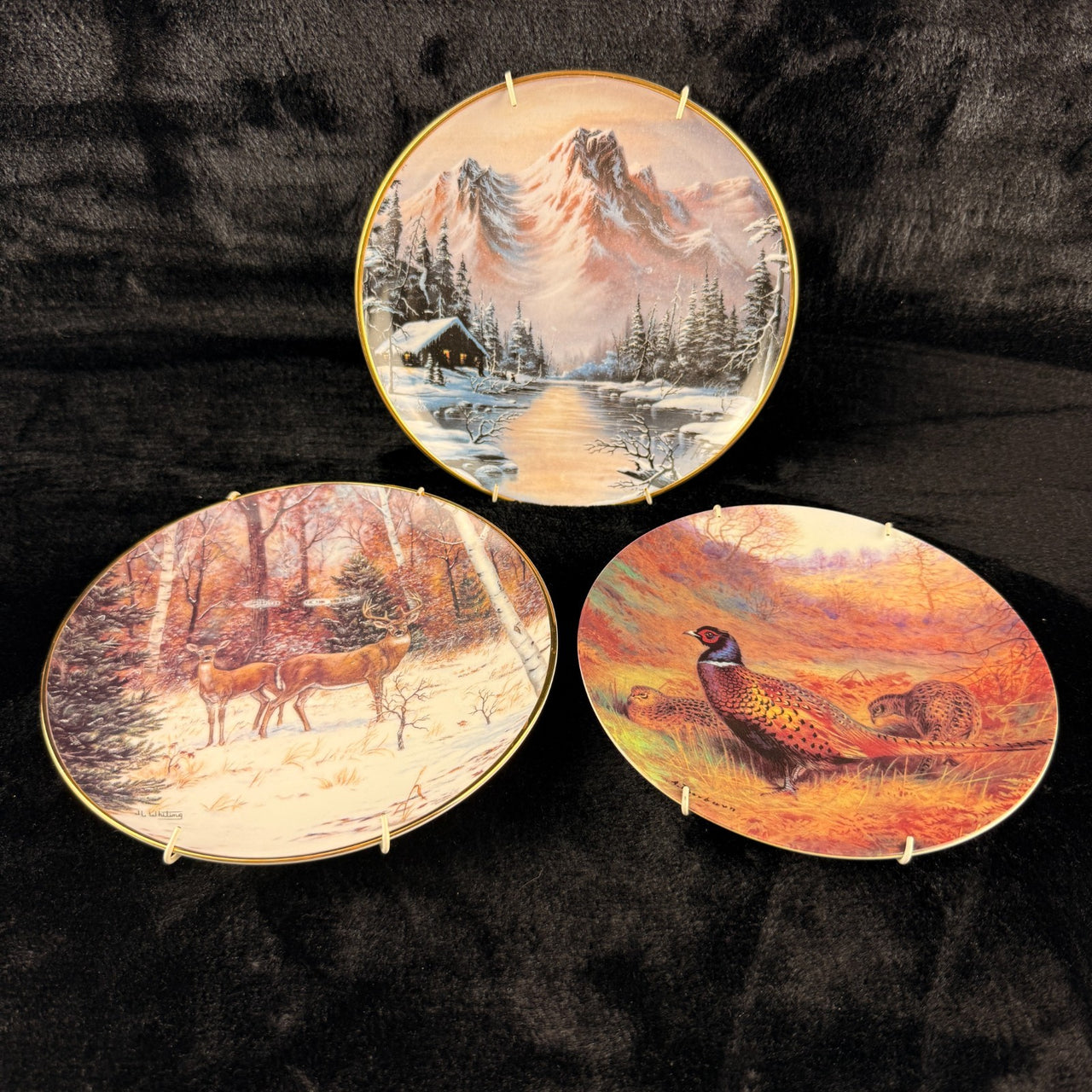 Franklin Wildlife Mint Collector Plates Set x3 – Fine Porcelain, 1990s Art Each.6
