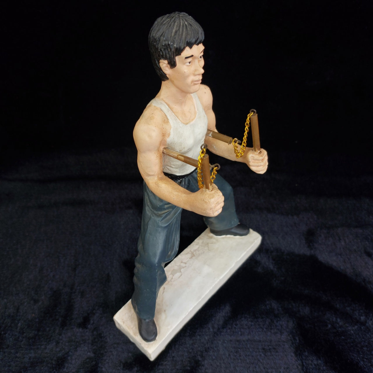 KLF Arts Martial Figurine Bruce Lee Style 9” Nunchucks Vintage Look Display.8