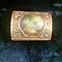 Thumbnail for Antique Gilt Trinket Wood Fragonard Painted Style portrait of beauty Ladies7