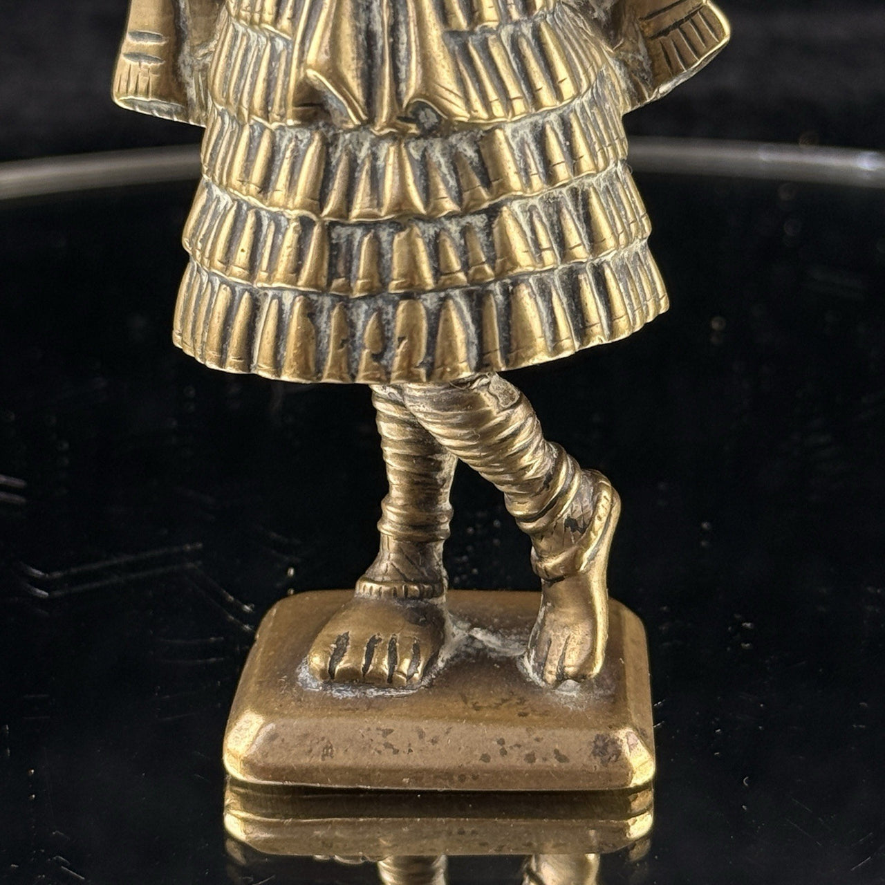 Vintage / antique Indian Brass Krishna Dancing Statue â 5â Hindu Deity figur8