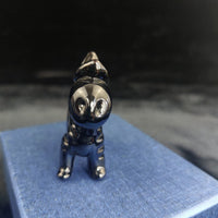 Thumbnail for Handmade Glossy Glass Black Dog Figurine Puppy Animal Art Good w/ Box 2