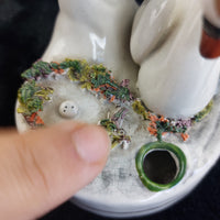 Thumbnail for Antique staffordshire Swan Victorian Spill Vase Porcelain 4.5