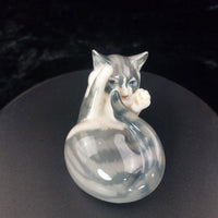 Thumbnail for Copenhagen Royal cat Figurine Playful Kitten gift 727 Gray White Cat Denmark dec5