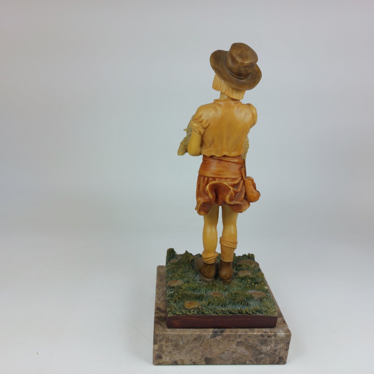 Resin Figurine of Girl Holding Lamb on Marble Base 1455 gr 9.75" decor.4