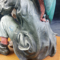 Thumbnail for N Capodimonte Boy Dog Figurine Signed A.G. see pics 9.5