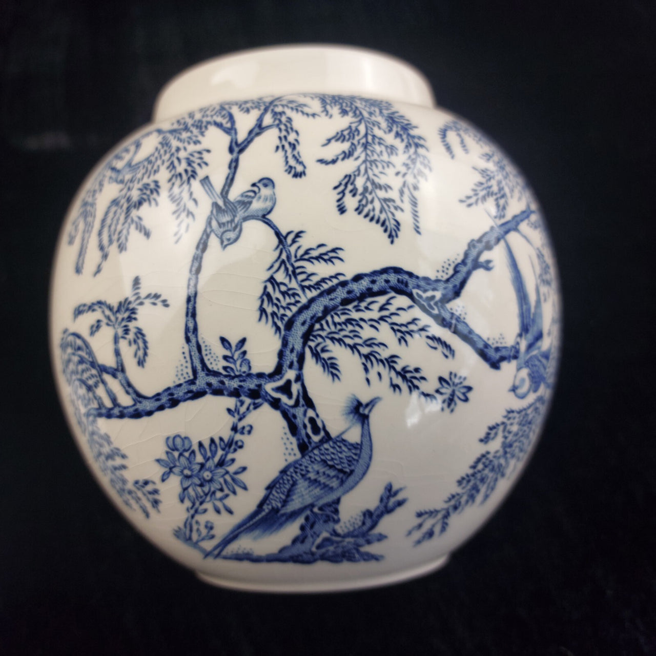 Mason’s Koro Ginger Jar Good 5.5 in Blue White Birds England Ringtons Porcelain2