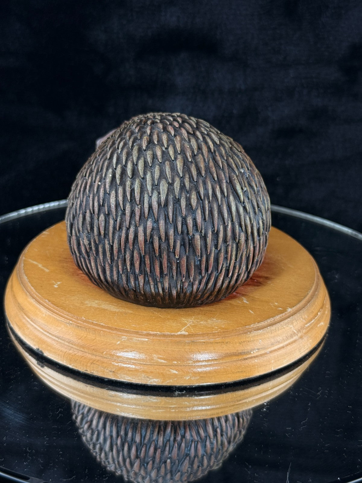 Hand‑Painted Hedgehog on Wooden Plinth – Wildlife Figure / Ornament Resin? Gift7
