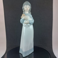 Thumbnail for NAO Handmade Beautiful Porcelain Young ladyl with Puppy Figurine - 8.9