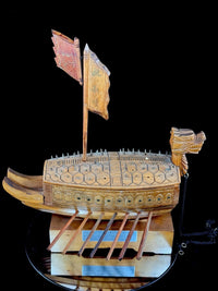 Thumbnail for Handmade Korean Turtle Ship Model Geobukseon War Boat Wood 15” Dragon Head Korea6