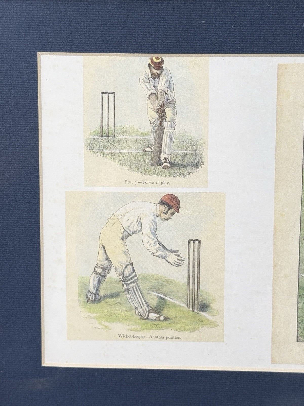 Lucien Davis Cricket Art Print Framed 19thC Illustrations Sport Scene Technique 3