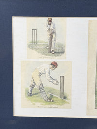 Thumbnail for Lucien Davis Cricket Art Print Framed 19thC Illustrations Sport Scene Technique 3