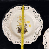 Thumbnail for Royal Creamware Floral Gift Primroses Poppies Plates x2 Ltd Ed 10.5