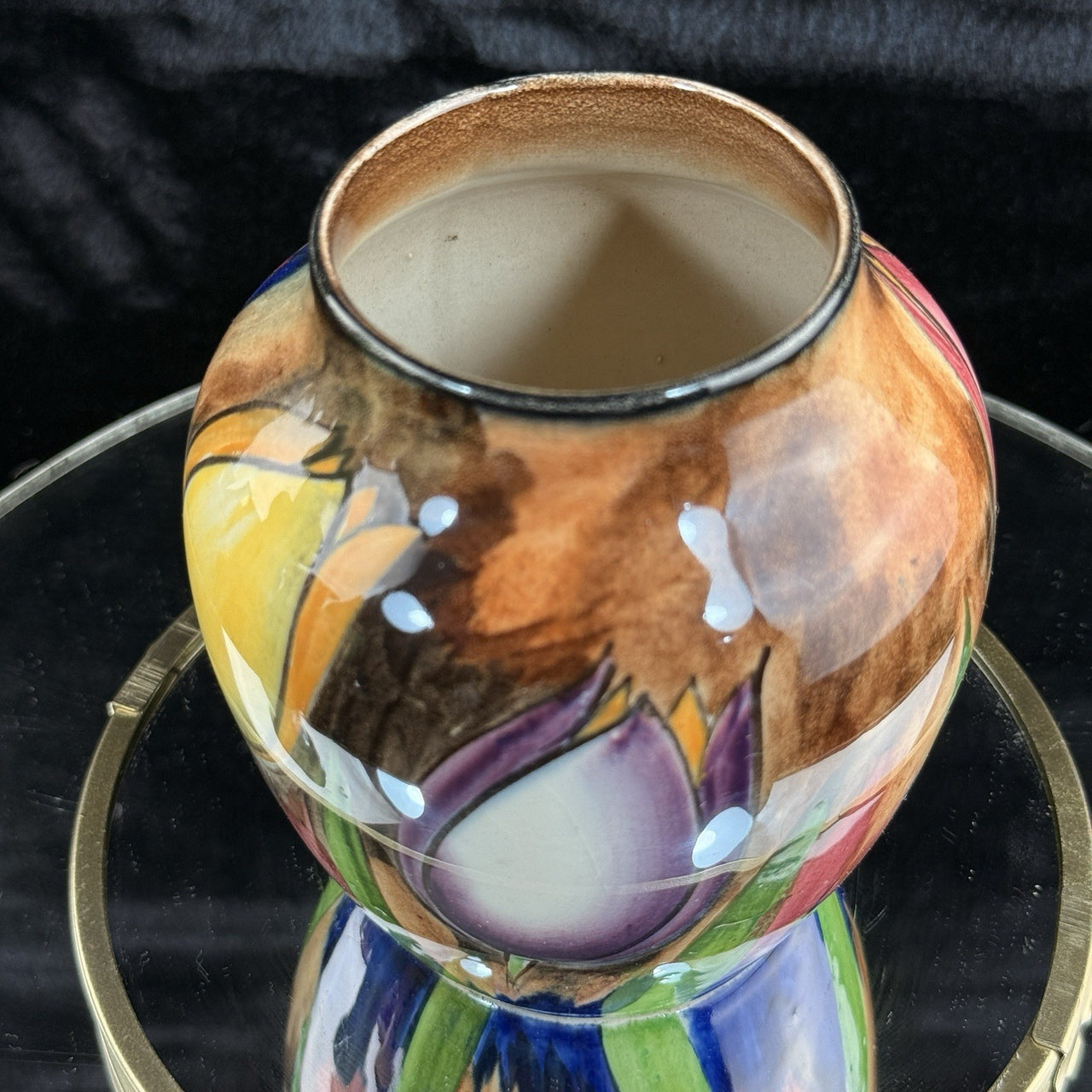H&K Tunstall Art Pottery Tulip Antique Vtg vase England 1930s Floral decor7