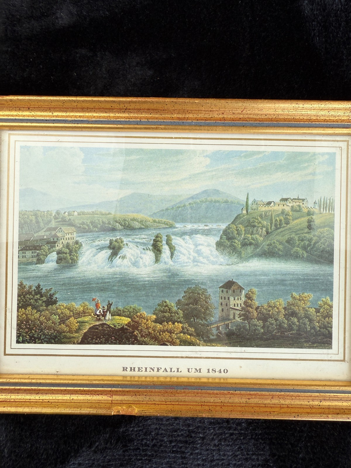 Classic Landscape Art Set Charming Cottage and "Rheinfal um 1840 Set of 3 Large7