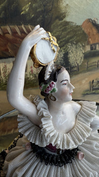 Thumbnail for Very Dresden rare Lace Porcelain Dancer Figurine marked ART Germany see the pic14
