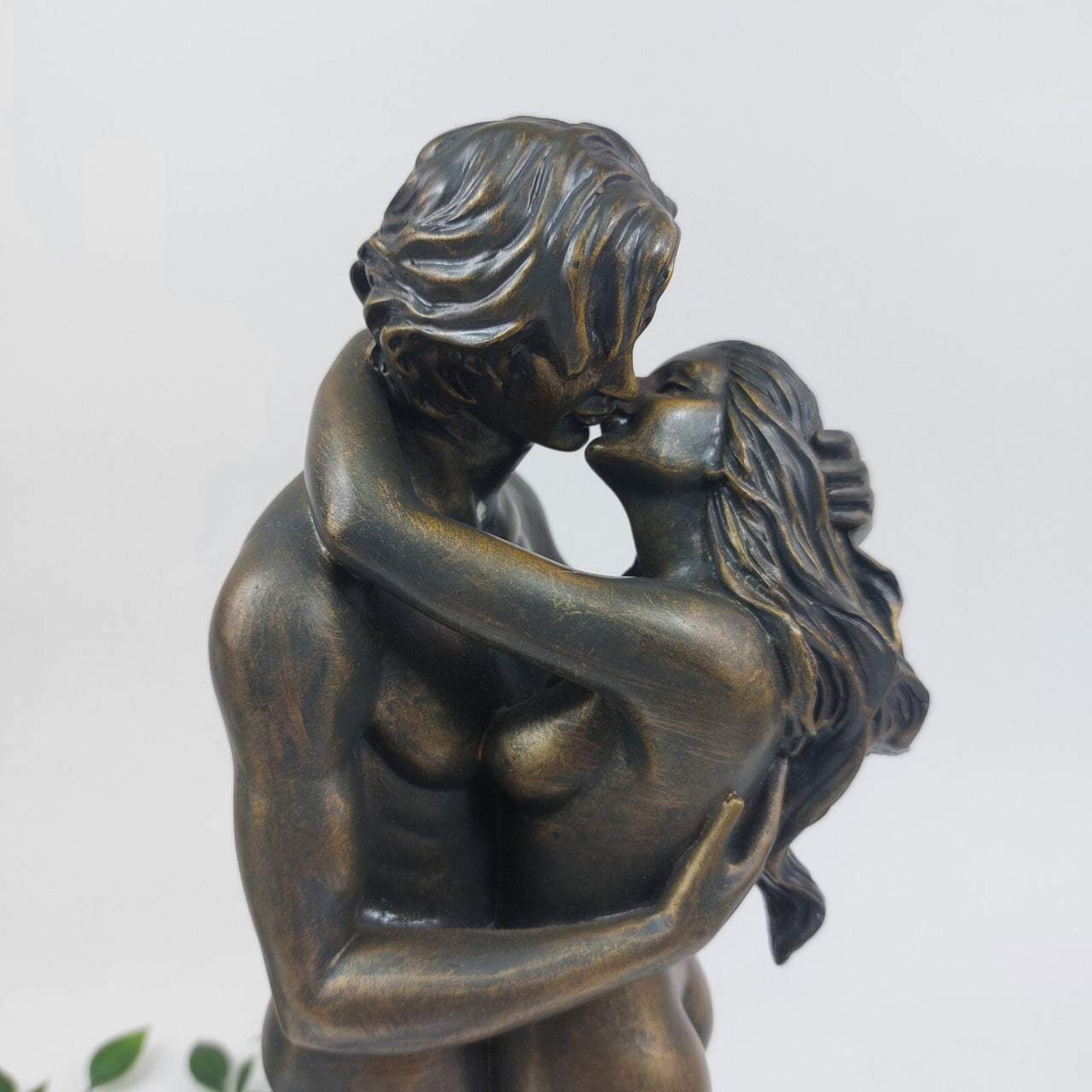 Vintage Romantic Couple Sculpture – 11" Tall . Cast Resin with Bronze Finish 4