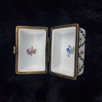 Thumbnail for Limoge Style Acceptable Porcelain Trinket Box Floral Hinged Rectangle jewellery3